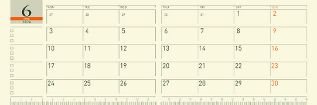 デスク スケジュール SLIM　カレンダー