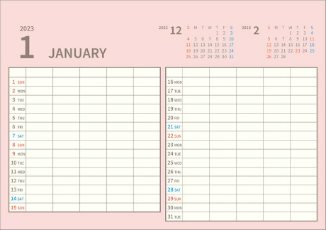 卓上 家族のスケジュールカレンダー2023